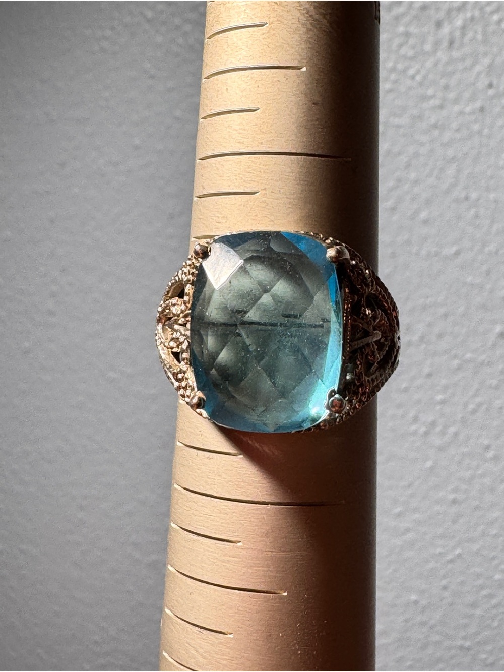 925 Sterling Silver Blue Gem Statement Ring - Elegant Fashion Jewelry